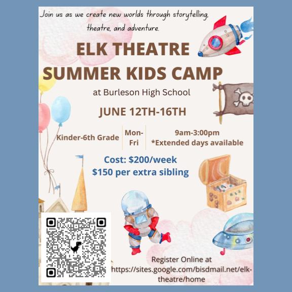  Registration for Theatre Camp is officially open! Reserve a spot today! 